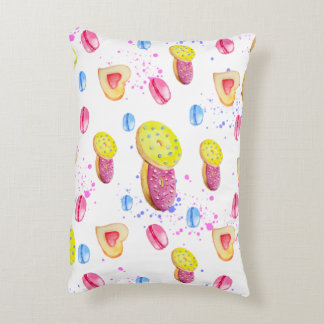 Zoete donuts met kleurrijk glazen patroon accent kussen