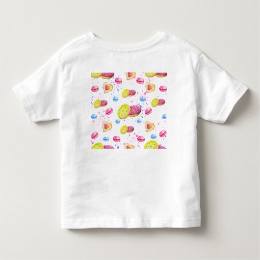 Zoete donuts met kleurrijk glazen patroon kinder shirts (Achterkant)