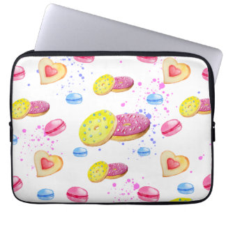 Zoete donuts met kleurrijk glazen patroon laptop sleeve