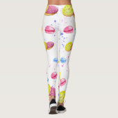 Zoete donuts met kleurrijk glazen patroon leggings (Achterkant)
