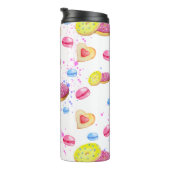 Zoete donuts met kleurrijk glazen patroon thermosbeker (Geroteerd rechts)