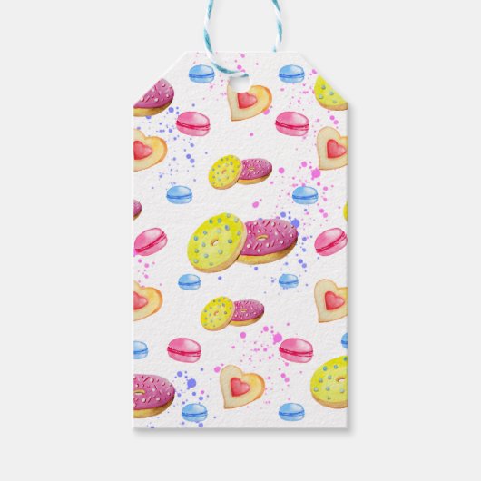Zoete donuts met kleurrijke glazen cadeaulabel (Voorkant)