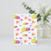 Zoete donuts met kleurrijke glazuur keramiek ornam briefkaart (Staand voorkant)