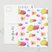 Zoete donuts met kleurrijke glazuur keramiek ornam briefkaart (Voorkant / Achterkant)