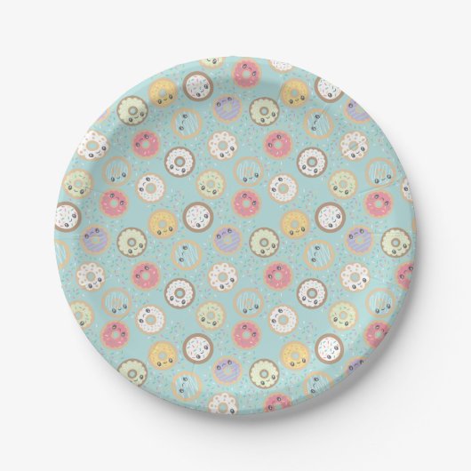 Zoete donuts papieren bordje (Voorkant)