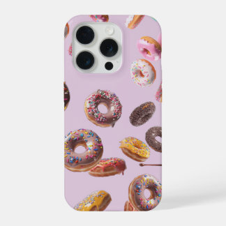 Zoete Donuts Patroon Hoesje – Kleurrijk En Schatti iPhone 15 Pro Case