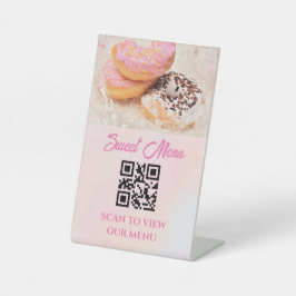 Zoete donuts reclamebord met voetstuk