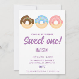 zoete donuts, regenboogkleuren, zoete eerste verja kaart