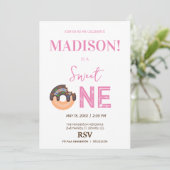 zoete donuts, regenboogkleuren, zoete eerste verja kaart (Staand voorkant)