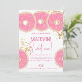 zoete donuts, regenboogkleuren, zoete eerste verja kaart (Staand voorkant)