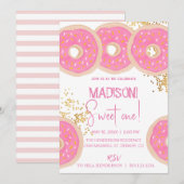 zoete donuts, regenboogkleuren, zoete eerste verja kaart (Voorkant / Achterkant)