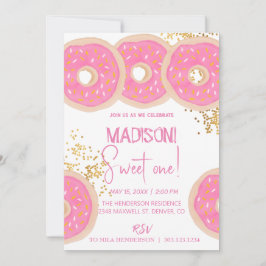 zoete donuts, regenboogkleuren, zoete eerste verja kaart