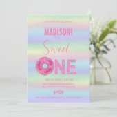 zoete donuts, regenboogkleuren, zoete eerste verja kaart (Staand voorkant)