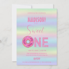 zoete donuts, regenboogkleuren, zoete eerste verja kaart