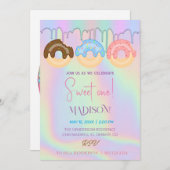 zoete donuts, regenboogkleuren, zoete eerste verja kaart (Voorkant / Achterkant)