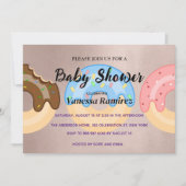 Zoete donuts, roze gouden baby geschenk kaart (Voorkant)