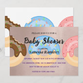 Zoete donuts, roze gouden baby geschenk kaart (Voorkant / Achterkant)