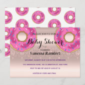 Zoete donuts, roze gouden babycadeau kaart (Voorkant / Achterkant)