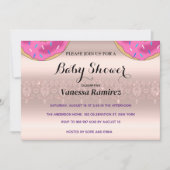 Zoete donuts, roze gouden babycadeau kaart (Voorkant)