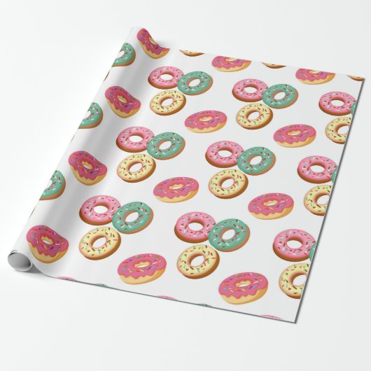 Zoete Donuts Serie Ontwerp 3 Cadeaupapier (Uitgerold)