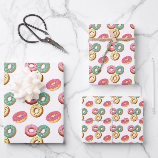 Zoete Donuts Serie Ontwerp 3 Inpakpapier Vel (Voorkant)