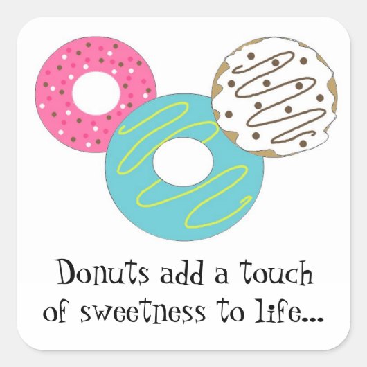 Zoete Donuts Vierkante Sticker (Voorkant)
