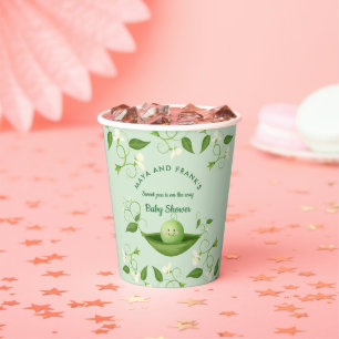 Zoete doperwt in een pod-Baby shower papierbekertj Papieren Bekers