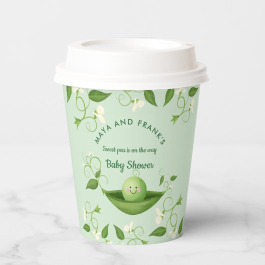 Zoete doperwt in een pod-Baby shower papierbekertj Papieren Bekers (Voorkant)