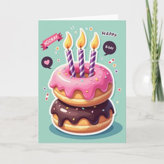Zoete Doughnut Verjaardagskaart Kaart (Voorkant)