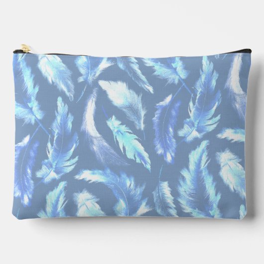 zoete dromen - blauwe aquarel veren : etui (Voorkant)