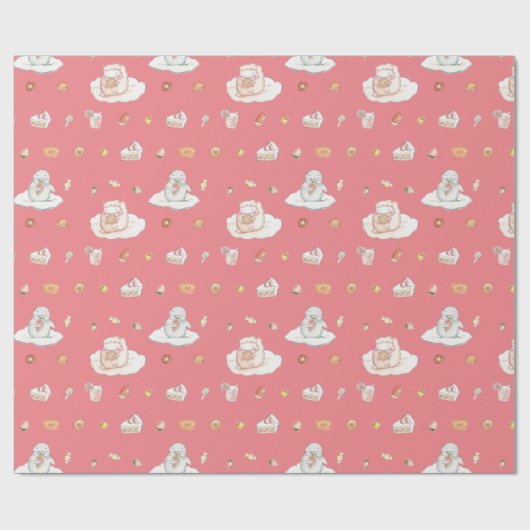 Zoete dromen in de hemel cadeaupapier (Vlak)