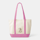 Zoete Dromen Konijn Rozen Roze Bloemstuk Tote Bag (Achterkant)