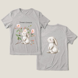 Zoete Dromen Konijn Rozen Roze Bloemstuk Tri-Blend Shirt