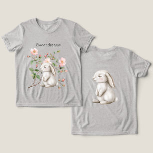 Zoete Dromen Konijn Rozen Roze Bloemstuk Tri-Blend Shirt