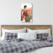 Zoete dromen (Mooie Romeinse vrouw op tijgerhuid) Canvas Afdruk (Insitu (Slaapkamer))