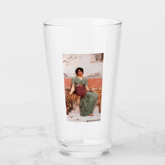 Zoete dromen (Mooie Romeinse vrouw op tijgerhuid) Glas (Voorkant)