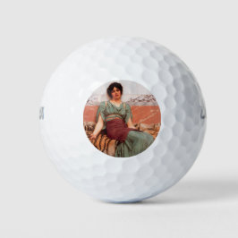Zoete dromen (Mooie Romeinse vrouw op tijgerhuid) Golfballen