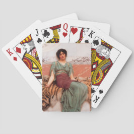 Zoete dromen (Mooie Romeinse vrouw op tijgerhuid) Pokerkaarten