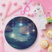 Zoete dromen Nachtelijke hemel hangende ster rusti Papieren Bordje (Feest)