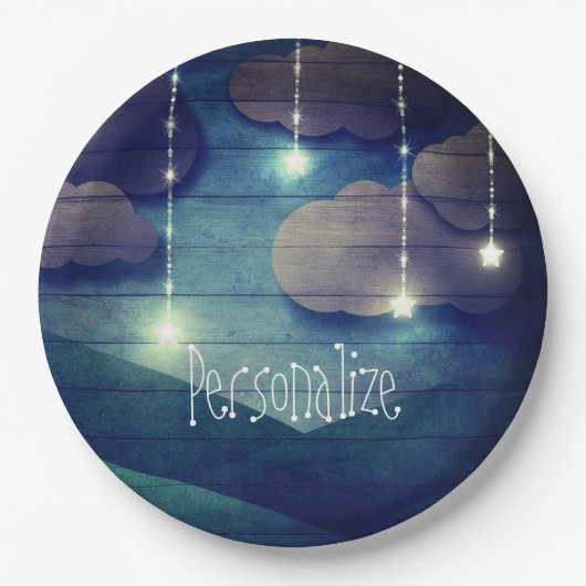 Zoete dromen Nachtelijke hemel hangende ster rusti Papieren Bordje (Voorkant)