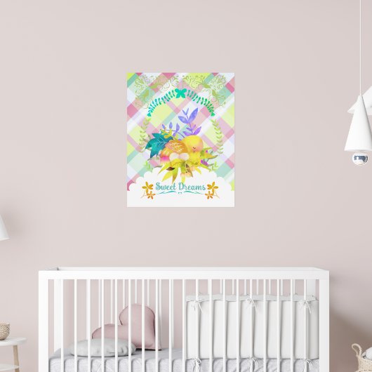 Zoete Dromen Nestelende Vogel. Poster (Kinderkamer 2)