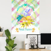Zoete Dromen Nestelende Vogel. Poster (Thuiskantoor)