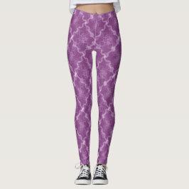 Zoete dromen rood-paarse sinusgolf tartan leggings