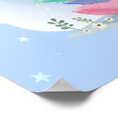 Zoete dromen slapende giraffe met konijnen poster (Hoek)