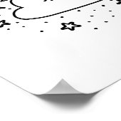 Zoete dromen slapende maan en wolk met sterren poster (Hoek)