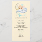 Zoete dromen teddybeer Jongens baby Shower Menu (Voorkant)