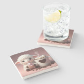 Zoete dromen van cacao en een lam stenen onderzetter (Zijkant)