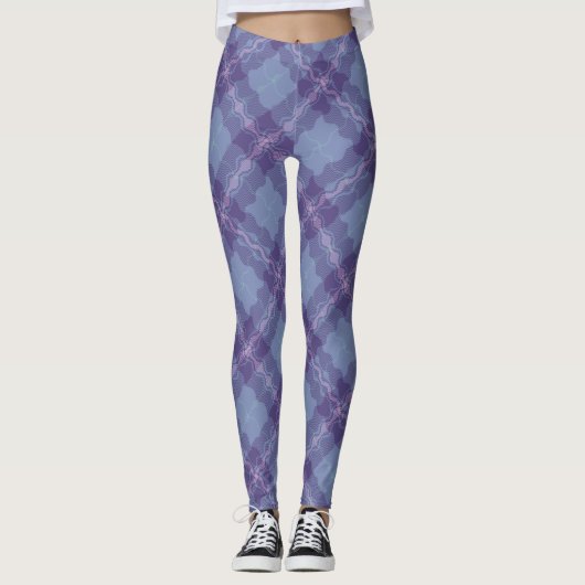 Zoete Droom Tartan-sinus golfde Leggings (Voorkant)