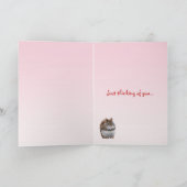 Zoete eekhoorn denken aan jou kaart (Binnen)