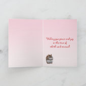 Zoete eekhoorn Pasen Feestdagen Kaart (Binnen)